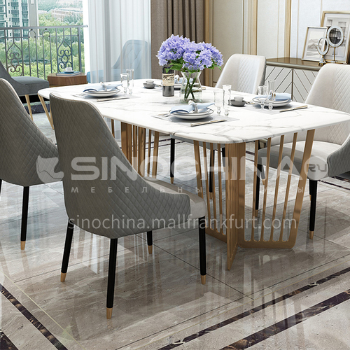 BE-BX002 Restaurant Light Luxury Metal Tripod Marble Countertop High-end Dining Table